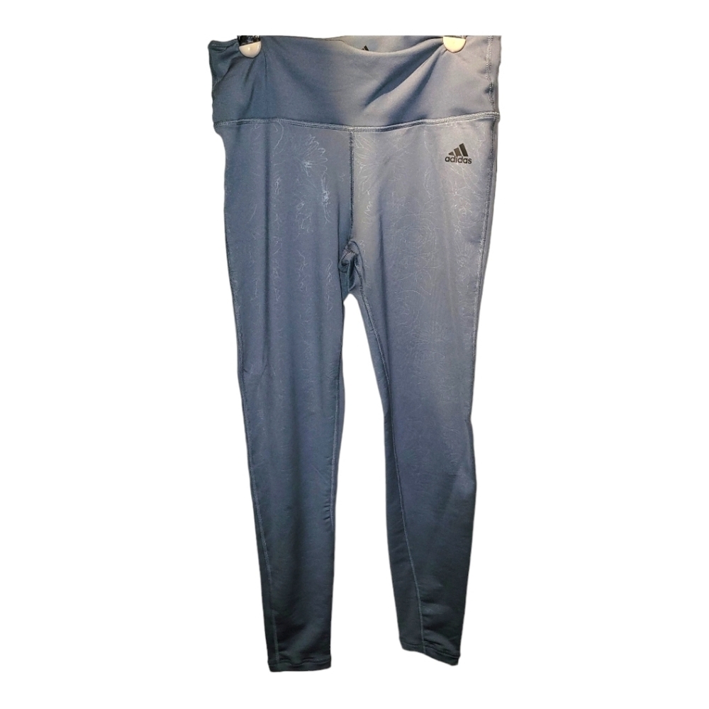 Adidas high rise embossed work out pants